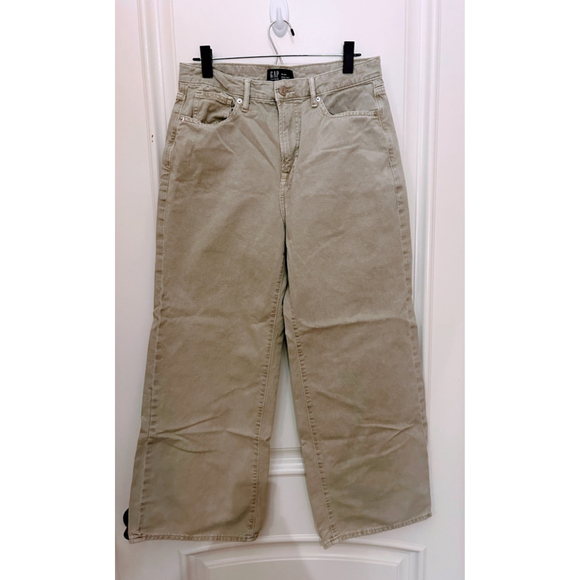 Women's GAP High Rise Wide-Leg Jeans in Beige, Size 10/30R - Picture 8 of 10